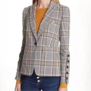 Veronica Beard Blythe Plaid Dickey Jacket Blazer